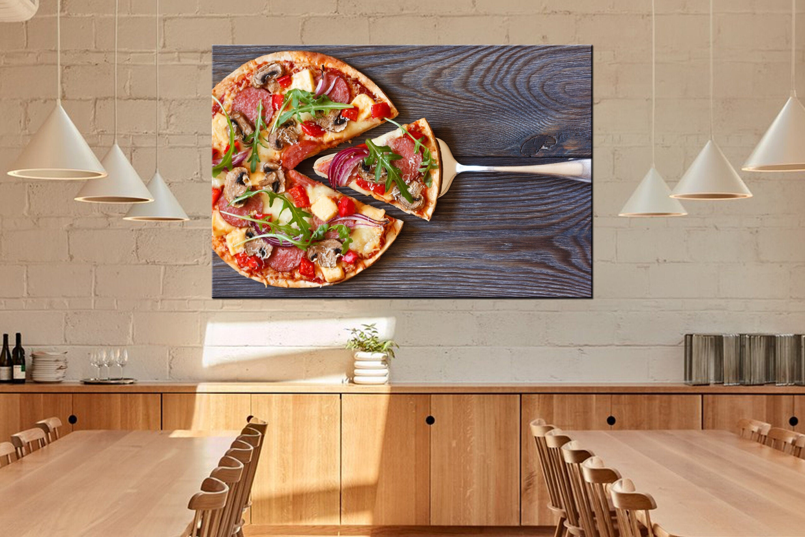Italian Pizza Decor Cafe Wall Art Restaurant Decor Food | Etsy with The Art of the Pizzeria Interior Design Secrets Revealed
