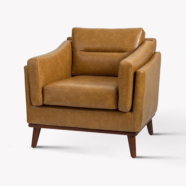 Jayden Creation Ignace Mid-Century Leather Upholstered Camel Sofa Arm ... pertaining to