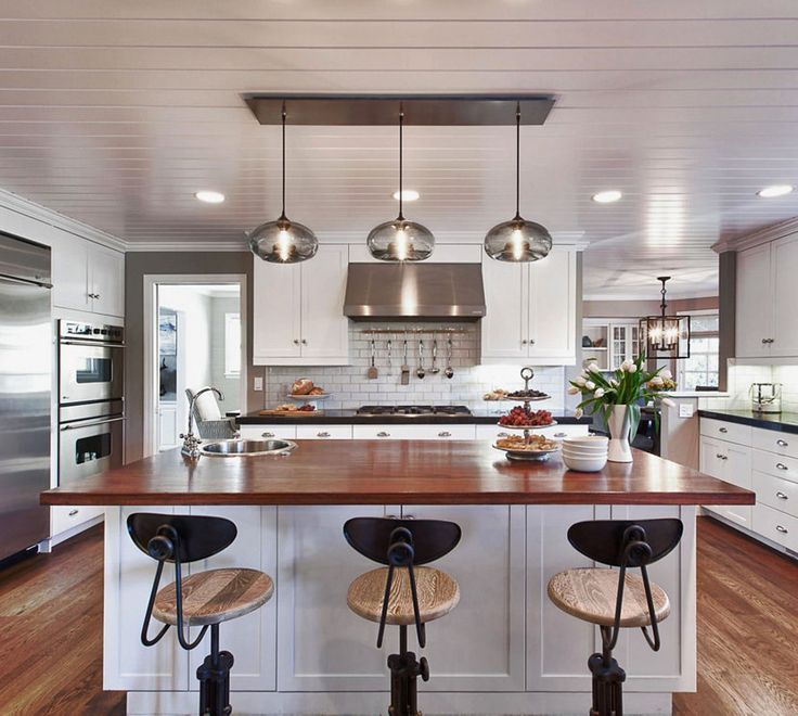 Kitchen Island Pendant Lighting In A Cozy California Ranch | Kitchen ... in