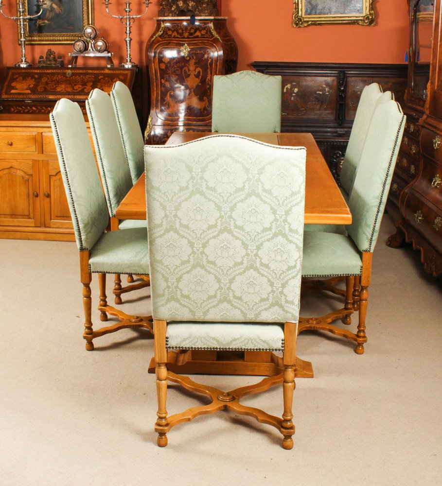 Late 20Th Century Oak Refectory Dining Table, Chairs And Sideboard ... throughout Caring for Your Refectory Dining Table Through the Years