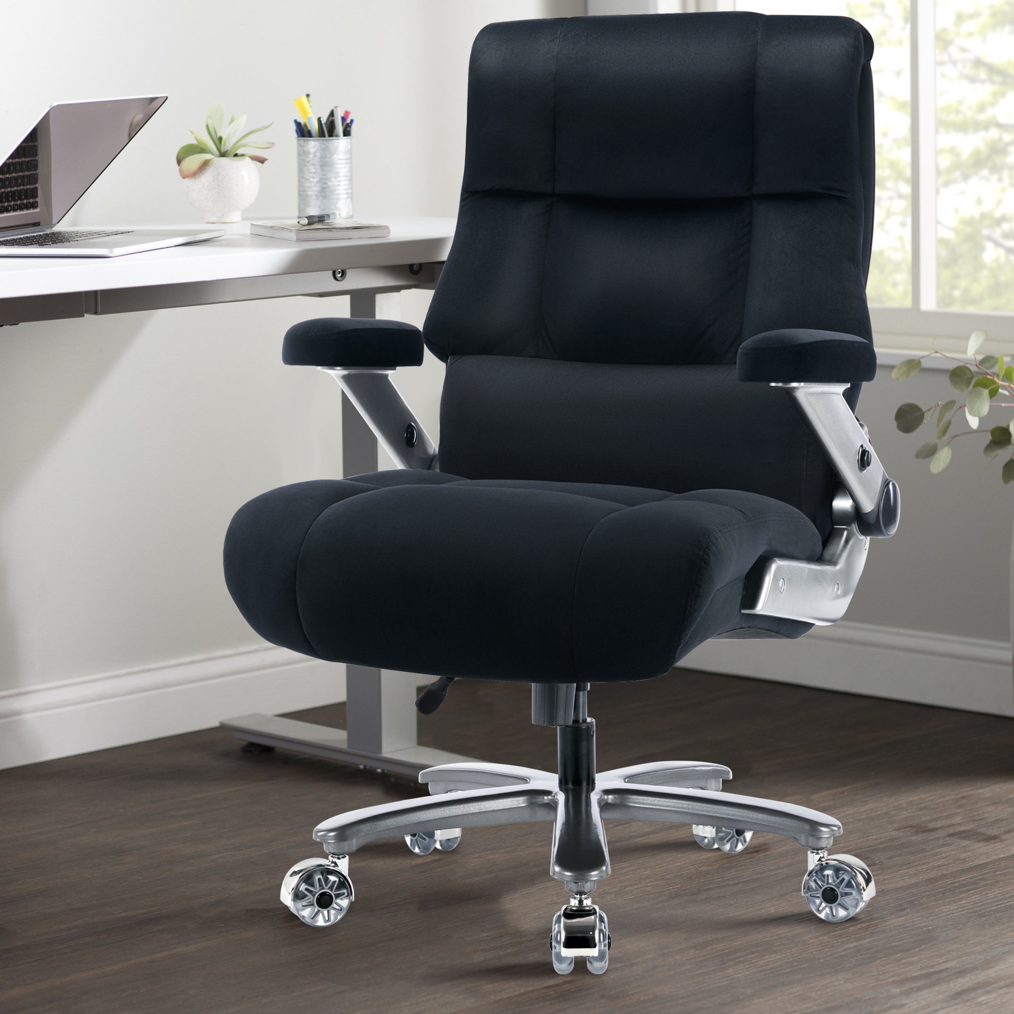 Latitude Run® Saterfiel 500Lbs Big And Tall Fabric Office Chair ... inside