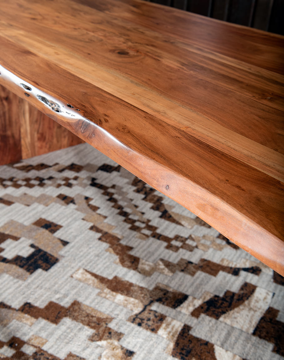 Live Edge Dining Table - Solid Wood | Adobe Interiors throughout From Forest to Table The Journey of a Live Edge Dining Experience