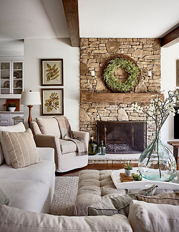 Heating Up Your Style Living Room Ideas Featuring Stone Fireplaces