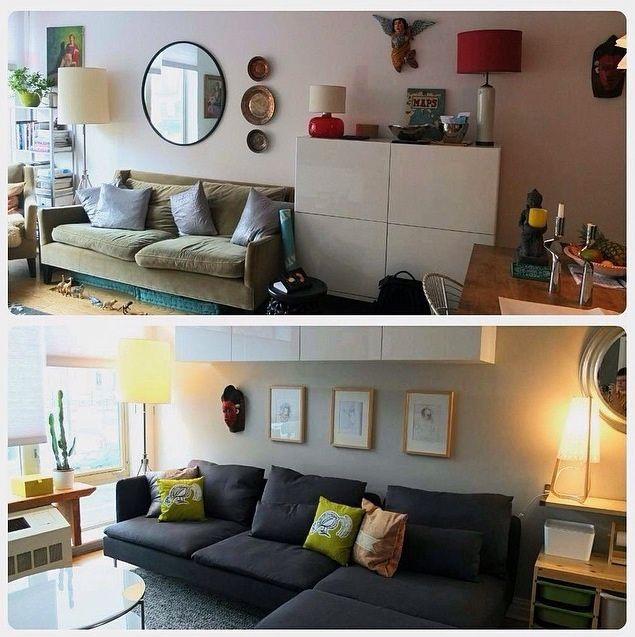Living Room Makeover Before And After! #Ikeahometour, Brooklyn, Ny ... intended for Beyond the Box IKEA Living Room Makeover Secrets