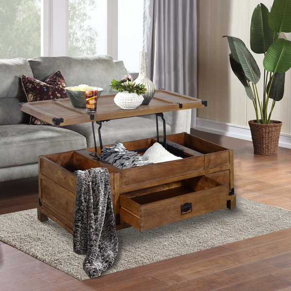 Loon Peak® Vandervort Solid Wood Lift Top Coffee Table With Storage ... throughout Discover the Versatility of Solid Wood Lift Top Coffee Tables