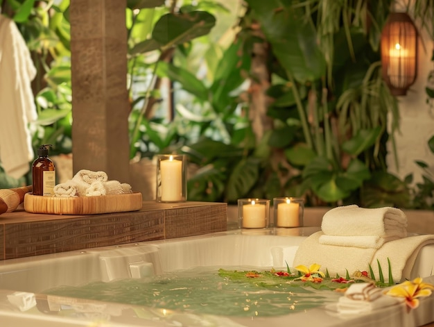 Luxurious Spa Ambiance With Natural Elements Promoting Relaxation And ... with regard to