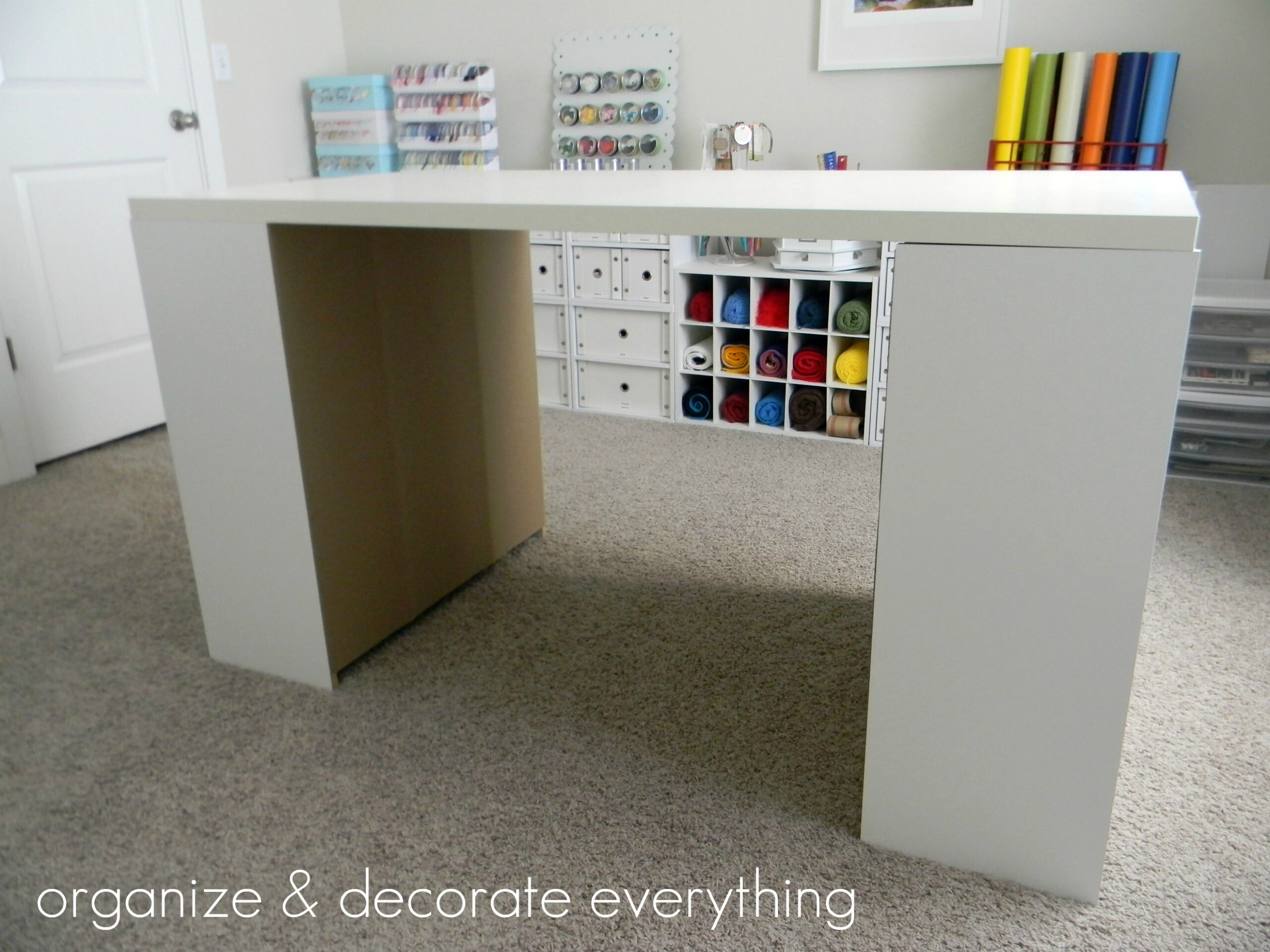 Make Your Own Diy Craft Table Using Inexpensive Pieces - Organize And ... regarding