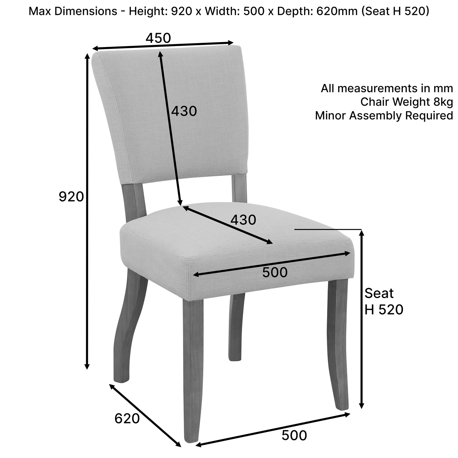 Manor Oak Natural Linen Dining Chair | The Furniture Market inside Decoding Dining Chair Dimensions What You Need to Know