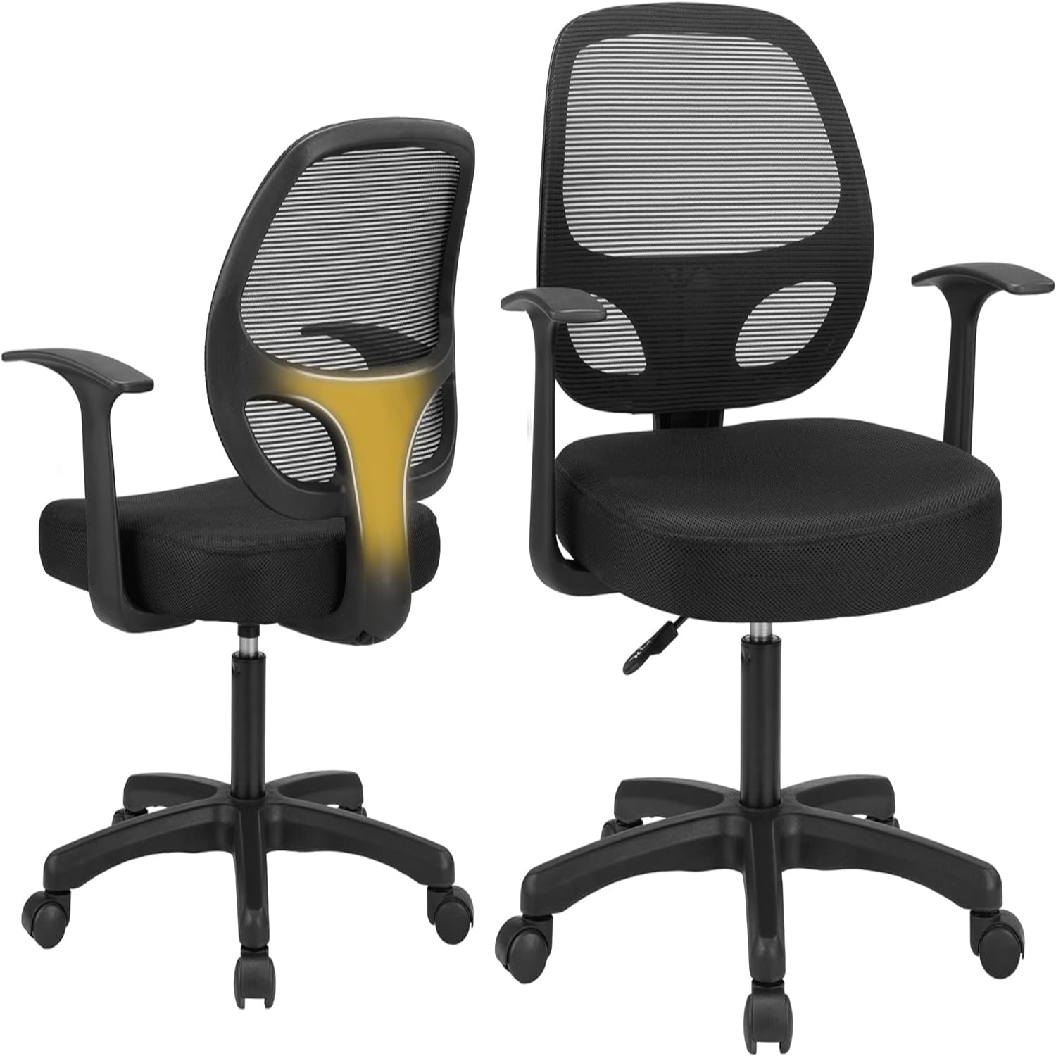 Mid-Back Small Office Chair - Adjustable Ergonomic Desk Chair 360 ... pertaining to