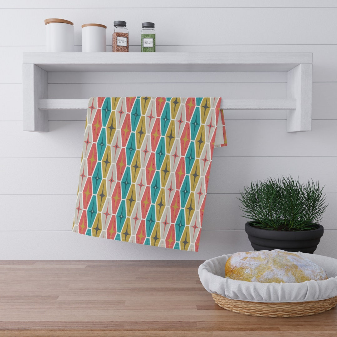 Mid Century Modern Kitchen Towel, Dish Towels, Tea Towel, Atomic ... within Invest Wisely Finding Durable and Stylish Modern Kitchen Towels