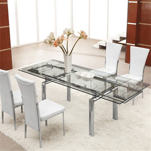 Modern Extendable Glass Dining Table For Dining Room (L808A) - Glass ... inside