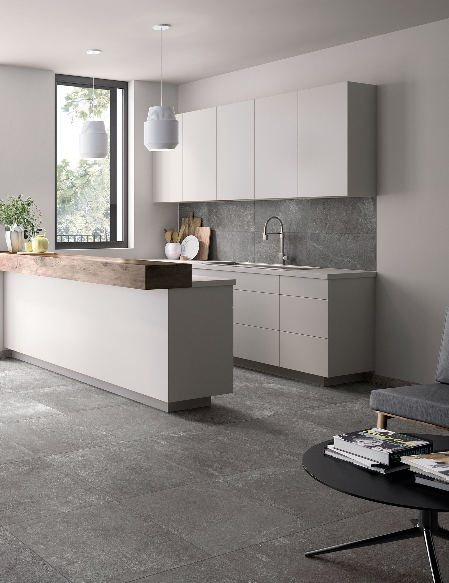 Modern Kitchen Grey Floor, Contemporary Kitchen Tiles, Marble Floor ... for From Classic to Contemporary Modern Kitchen Tile Design Explained