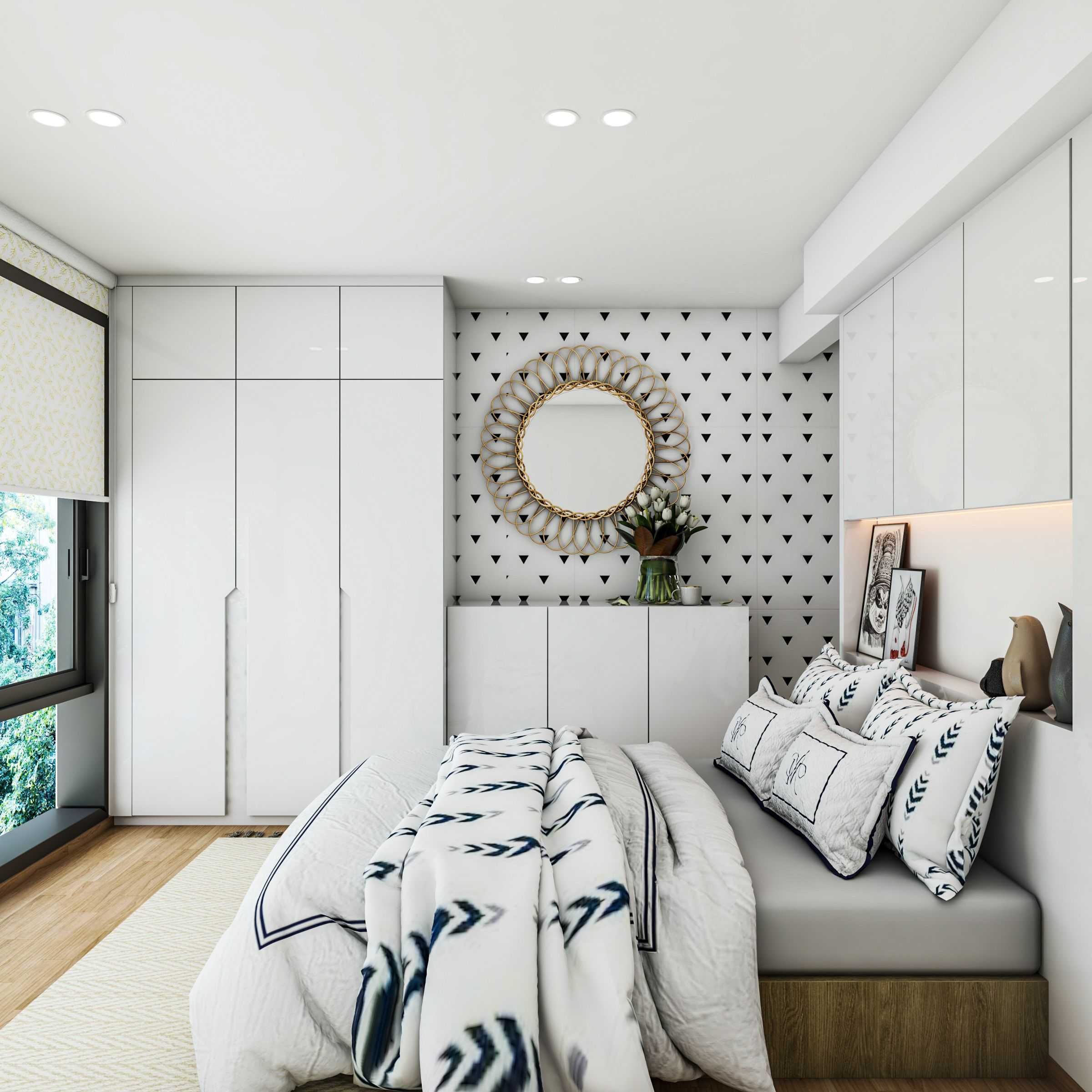 Modern Master Bedroom Design Idea With Wardrobe And Lofts | Livspace in