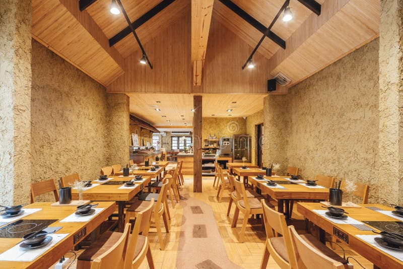 Modern Shabu And Sukiyaki Restaurant Decorated With Wood And Concrete ... pertaining to From Concept to Cozy Designing Restaurant Spaces That Feel Like Home