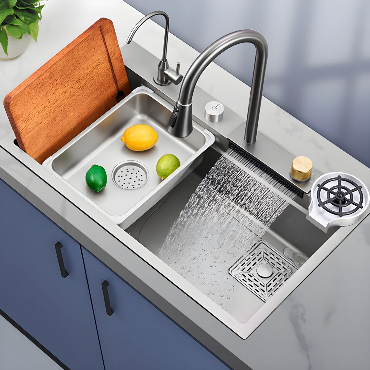 Modern Style Kitchen Sink Overflow Hole Design Kitchen Sink With Soap ... in
