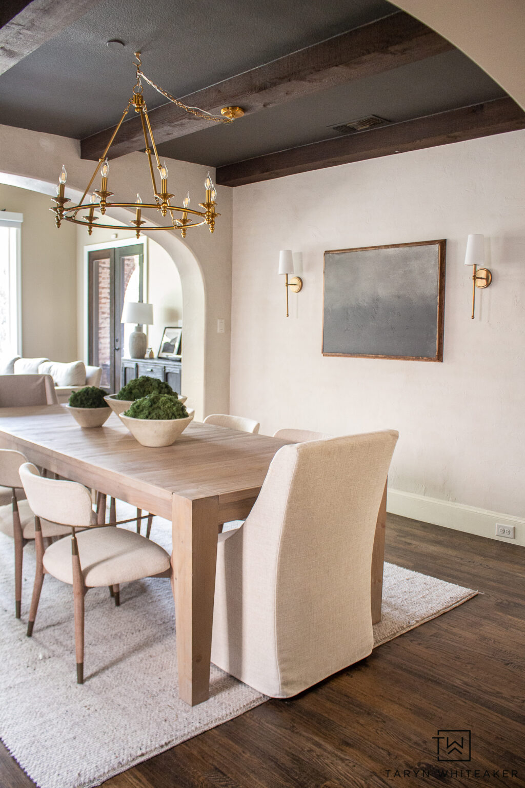 Modern Transitional Dining Room - Taryn Whiteaker Designs pertaining to Beyond Trends Finding the Perfect Transitional Dining Room Table