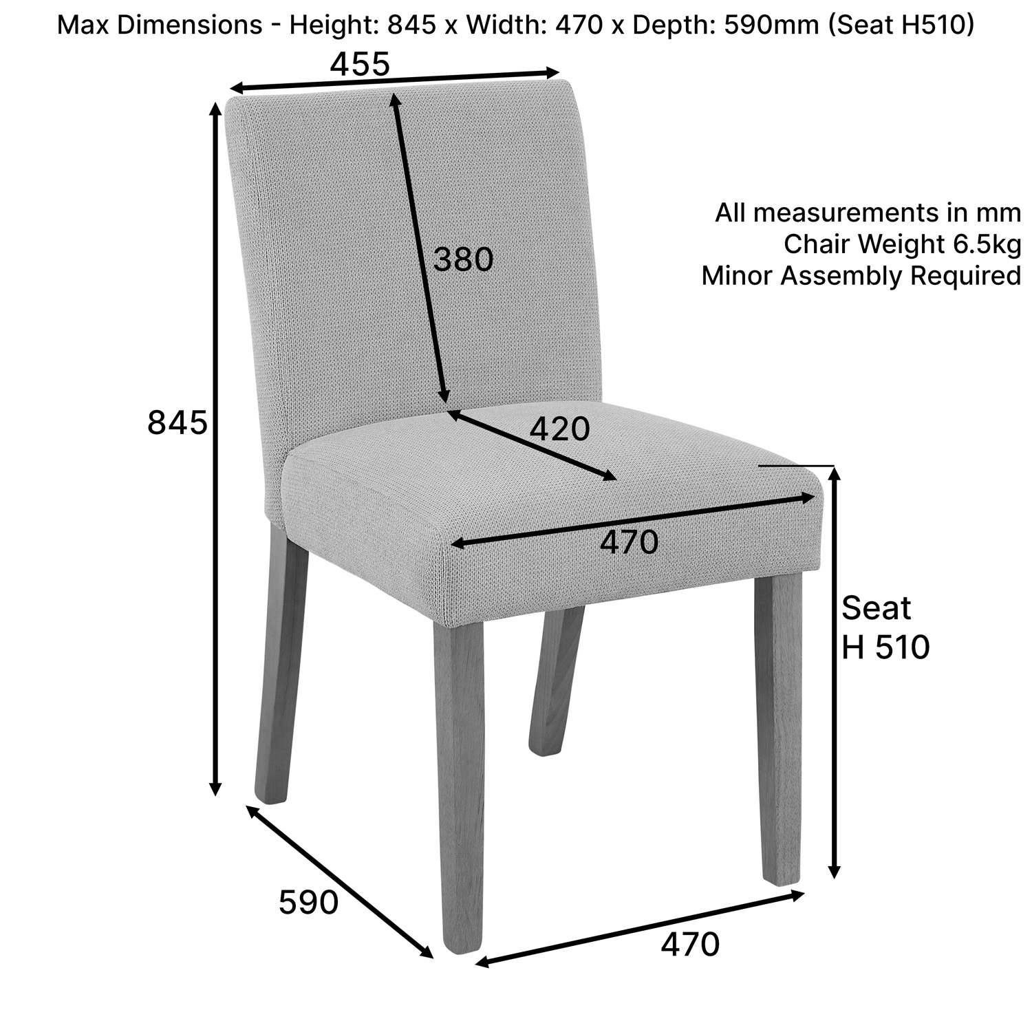 Monty Blue Fabric Dining Chair With Oak Legs | The Furniture Market intended for Decoding Dining Chair Dimensions What You Need to Know
