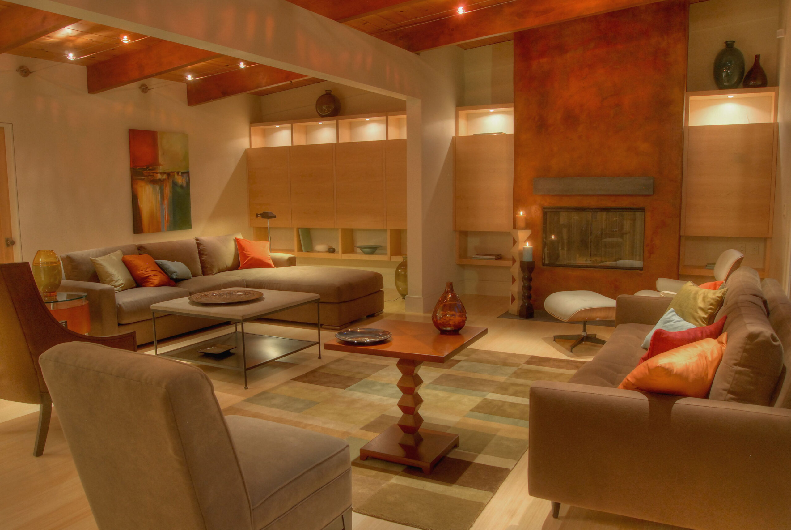 Natural Wood And Earth Tones Create A Warm And Soothing Formal Living ... for