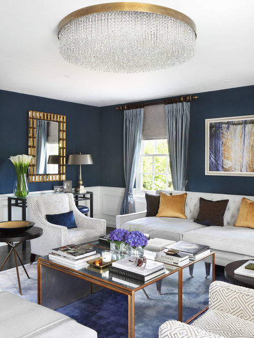 Unveiling the Allure of Navy Blue and Gold Living Rooms