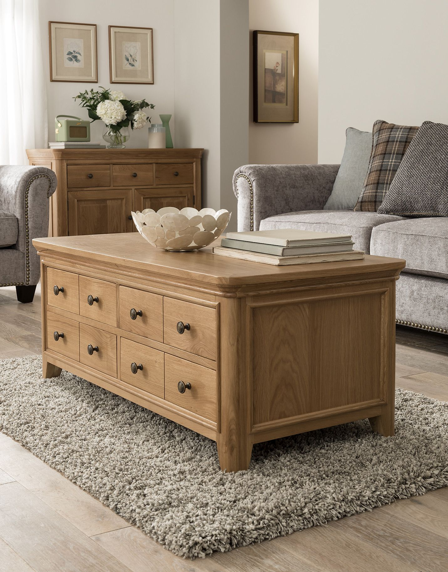 Oak Effect Coffee Table With Drawers At Alana Theodor Blog with regard to