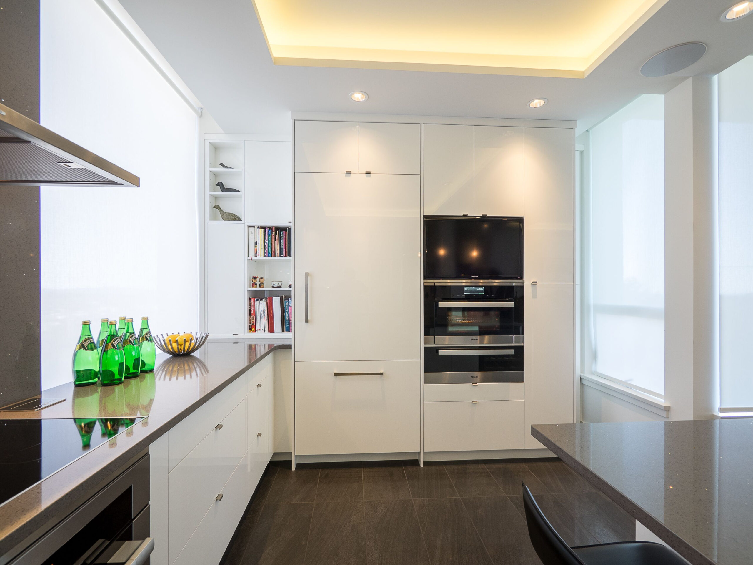 Panel Ready Appliances Create A Cohesive Look In This Modern Kitchen ... throughout