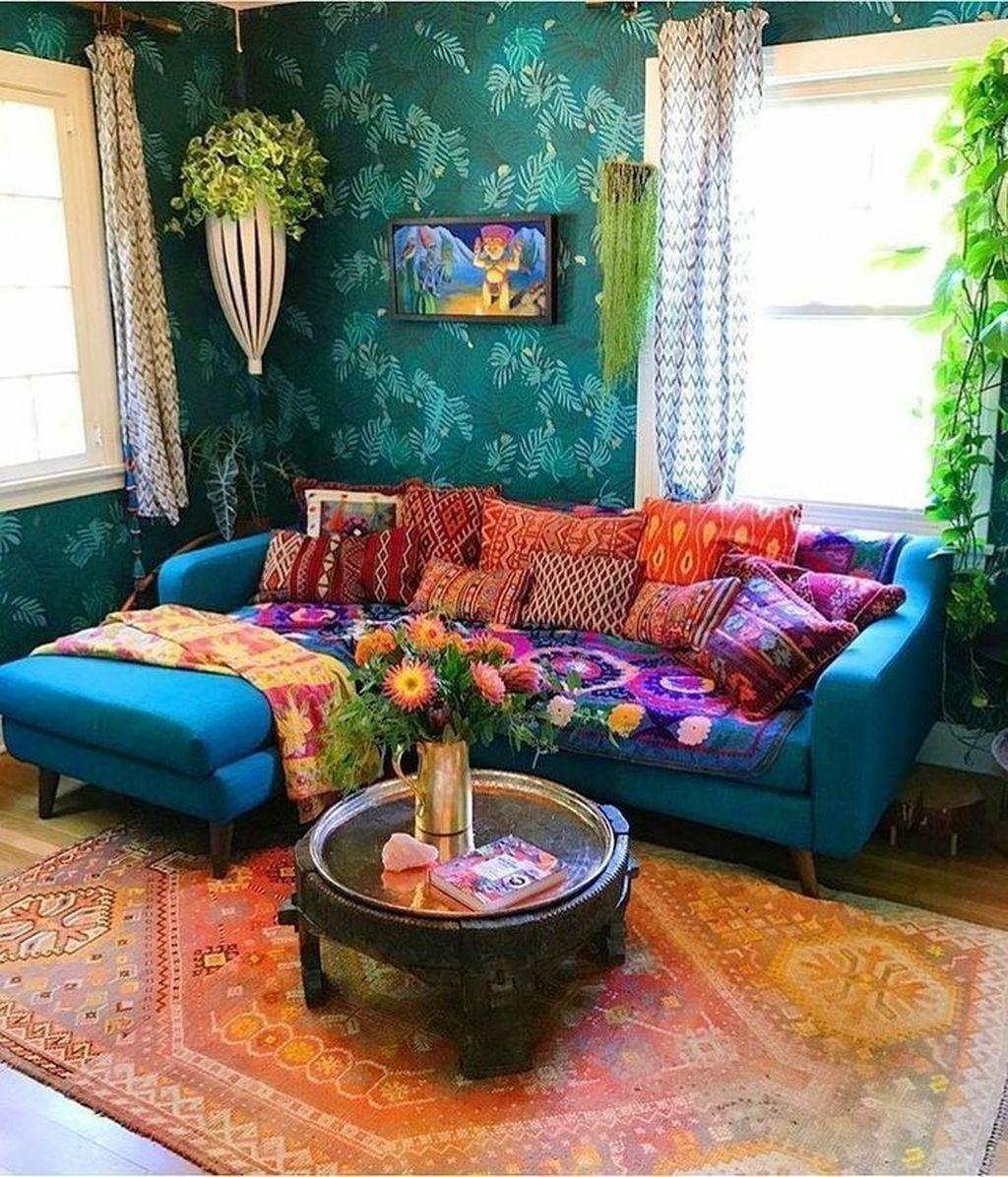 Perfectly Bohemian Living Room Design Ideas 28 - Sweetyhomee intended for Boho Home Design Ideas