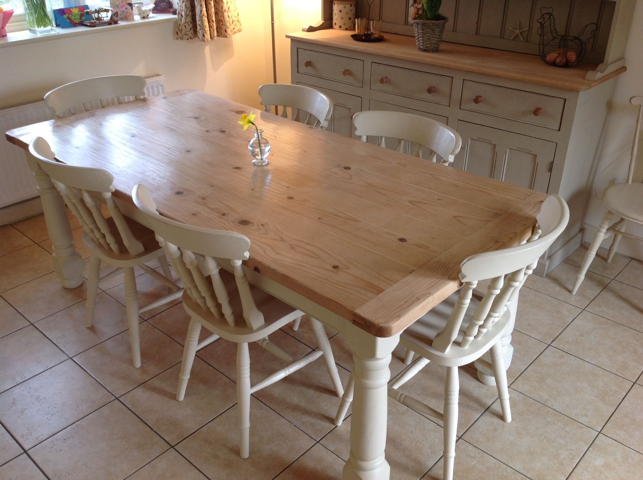 Pine Kitchen Table And Chairs Painted In Annie Sloan Old Ochre Chalk ... in The Enduring Charm of Pine Dining Tables A Deep Dive