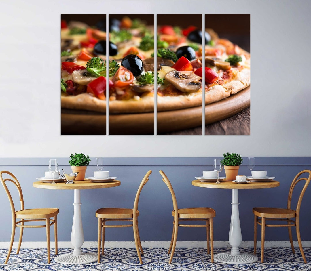 Pizza Canvas Print, Pizza Wall Art, Pizzeria Decor, Kitchen Wall Decor ... with regard to