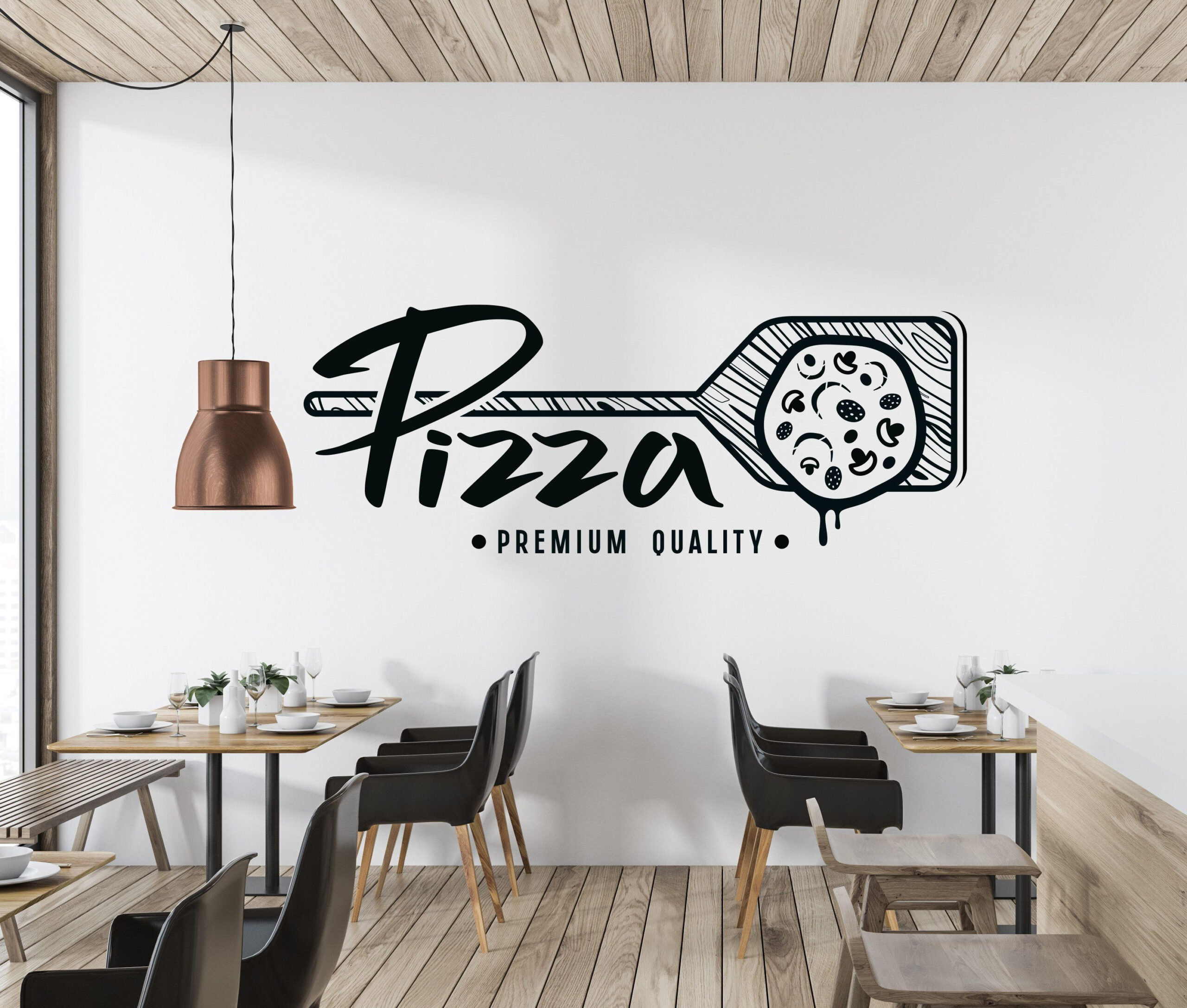 Pizza Wall Decal Pizzeria Wall Sticker Pizza Wall Sticker Food Lover ... inside The Art of the Pizzeria Interior Design Secrets Revealed