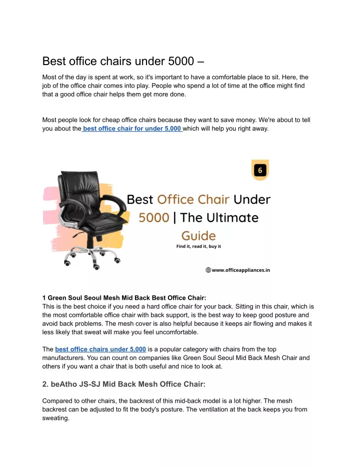 Achieving a Productive Day with These Quality Office Chairs Under $150