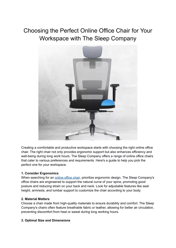Ppt - Choosing The Perfect Online Office Chair For Your Workspace With ... for