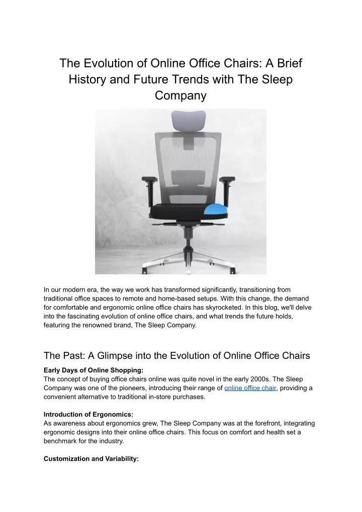 Ppt - The Evolution Of Online Office Chairs_ A Brief History And Future ... in From Tradition to Innovation The Evolution of Office Chairs in Japan
