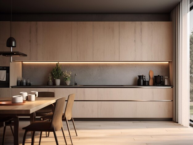 Premium Ai Image | Bright Modern Kitchen Embracing Minimalism Ai Generated regarding