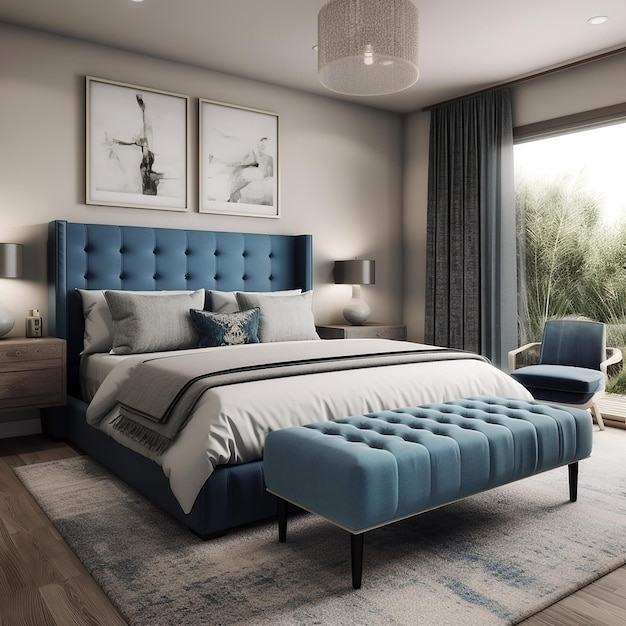 Premium Ai Image | Tranquil Haven Designing A Contemporary Bedroom That ... throughout Creating Serenity Discover Modern Bedroom Design Principles