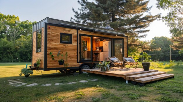 Premium Photo | A Cozy Tiny Home With A Minimalist Interior Design ... pertaining to Maximizing Style and Functionality in Tiny House Interiors
