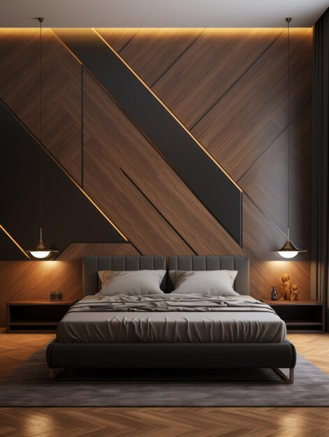 Premium Photo | Creating Harmonious Serenity Angular Bedroom Design ... throughout
