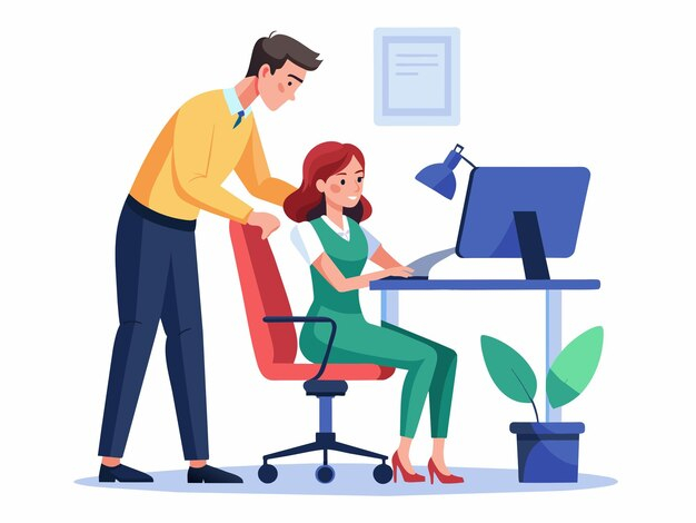 Premium Photo | Male Colleague Helps Troubleshoot Issues With Her ... regarding