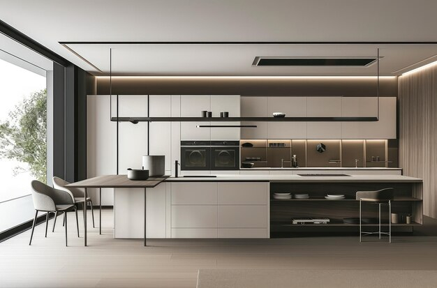 Premium Photo | Sleek Modern Kitchen With Minimalist Aesthetics within Unlock Stunning Aesthetics with These Modern Kitchen Images