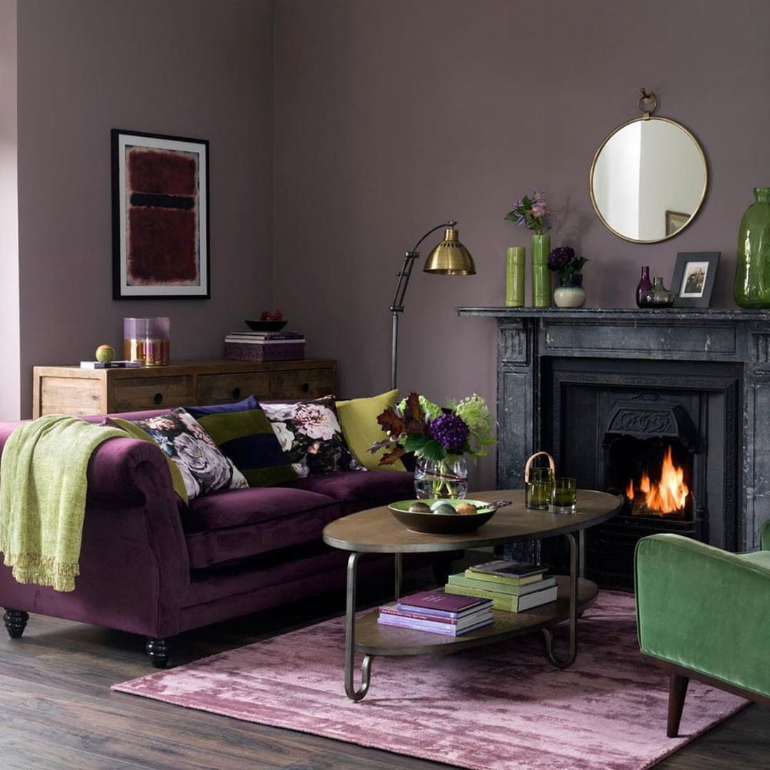 Purple And Green Makes A Stunning Colour Scheme! 💚💜 | Mauve Living Room ... within