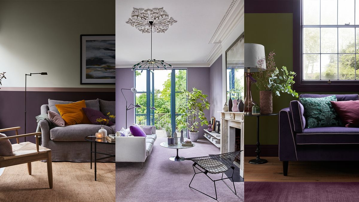 Purple Living Room Ideas: 11 Ways To Use This On-Trend Color | Homes ... throughout Transform Your Living Room with a Stunning Purple Couch