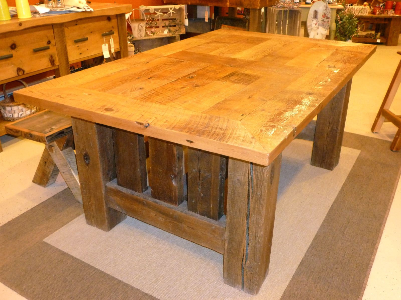 Reclaimed Barn Wood Mission Style Dining Room Table | Wood Table, Wood ... with regard to Transform Your Dining Space with a Reclaimed Barn Wood Table
