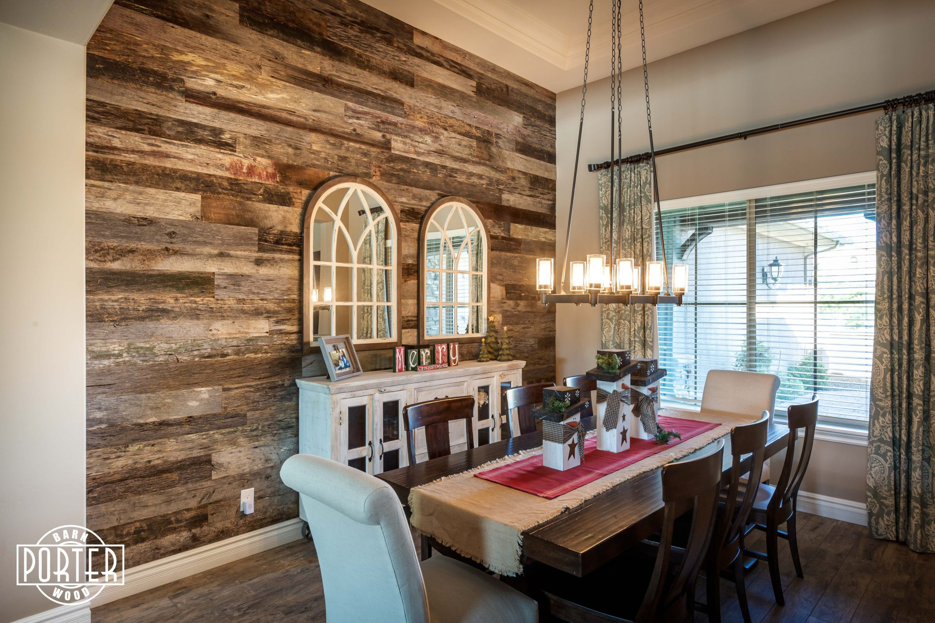 Reclaimed Dining Room Wall | Porter Barn Wood inside