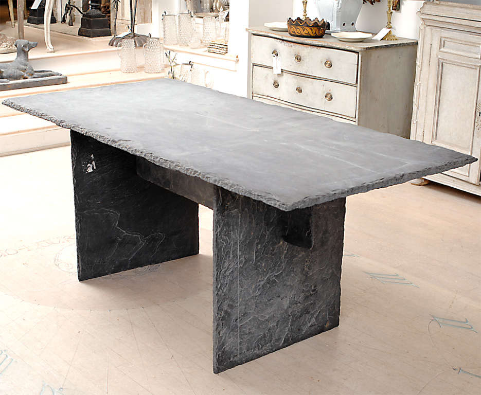 Rectangular Slate Table From The Loire Valley At 1Stdibs for Understanding the Durability and Beauty of Slate Dining Tables