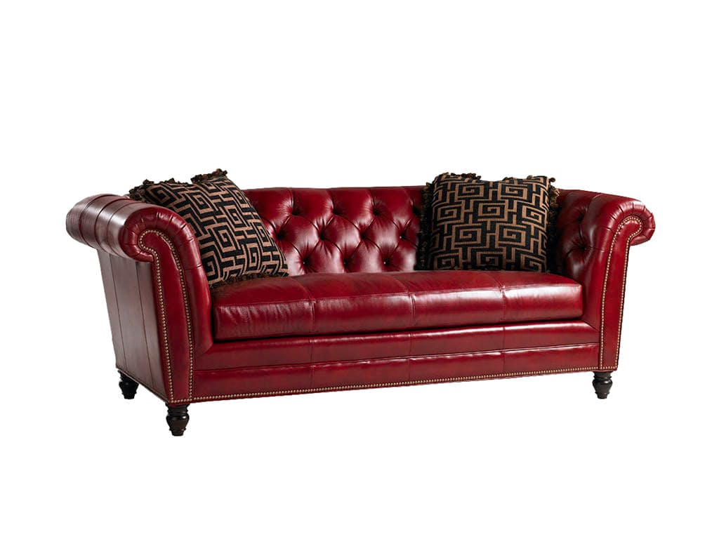 Red Leather Statement Sofa | Stowers Furniture | San Antonio, Tx ... throughout