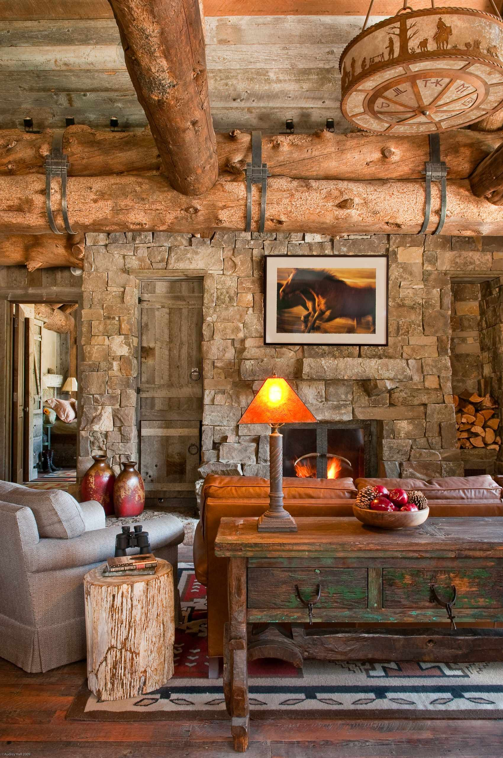 Rustic Camp Cabin Big Sky Montana [1700X2560] | Living Room Decor ... pertaining to