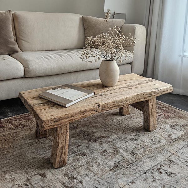 Rustic Coffee Table - Etsy Canada regarding The Timeless Appeal of Natural Wood Coffee Tables Across Canada
