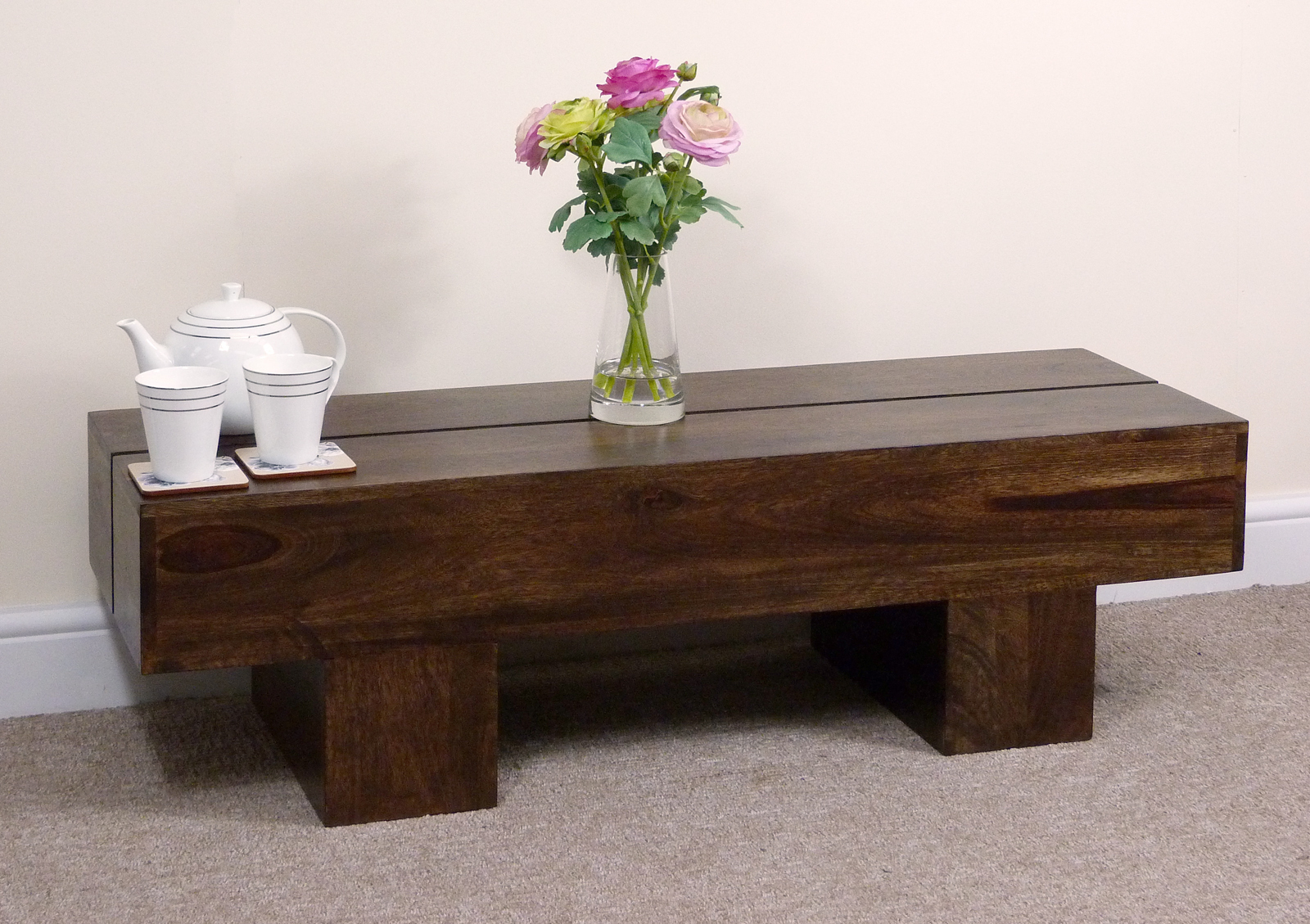Rustic Dark Wood Coffee Table with Dark Wood Coffee Table Uk
