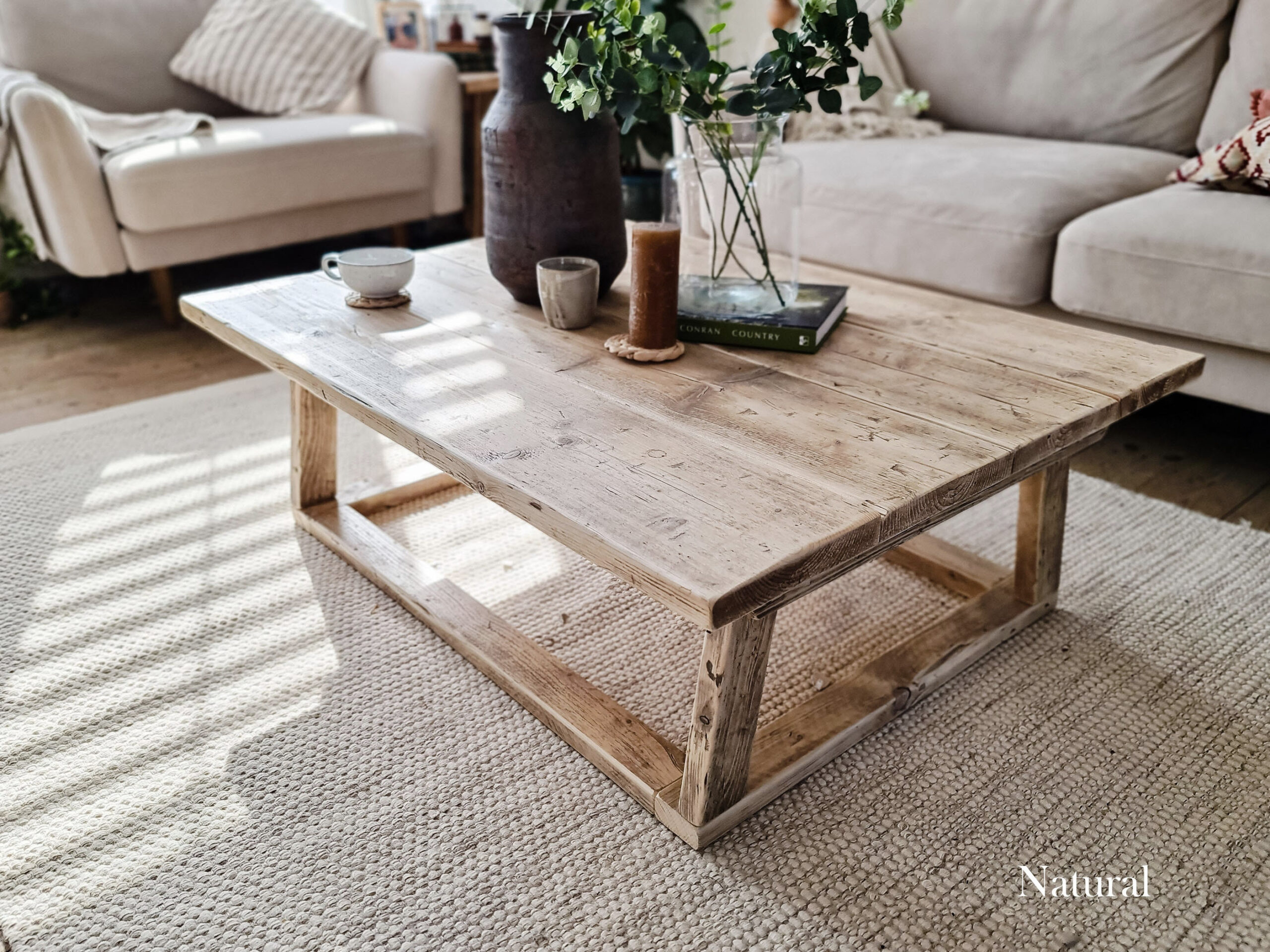 Rustic Wood Coffee Table Large Reclaimed Wooden Coffee Table - Etsy Uk with The Craftsmanship Behind Beautiful Real Wood Coffee Tables in the UK
