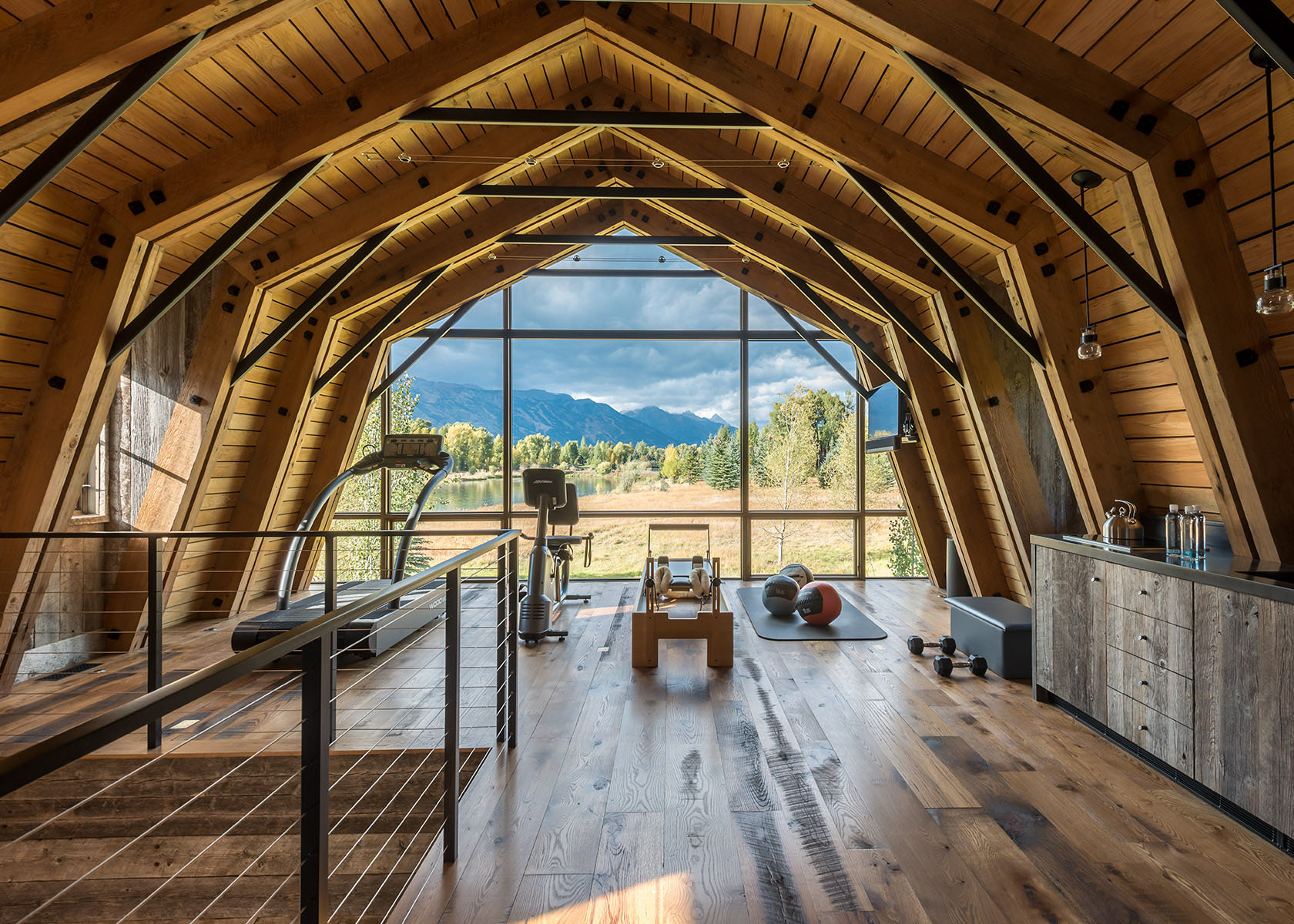 Rustic Wooden Barn House In Wyoming With Modern Interior Elements ... in Barn Interior Design Ideas