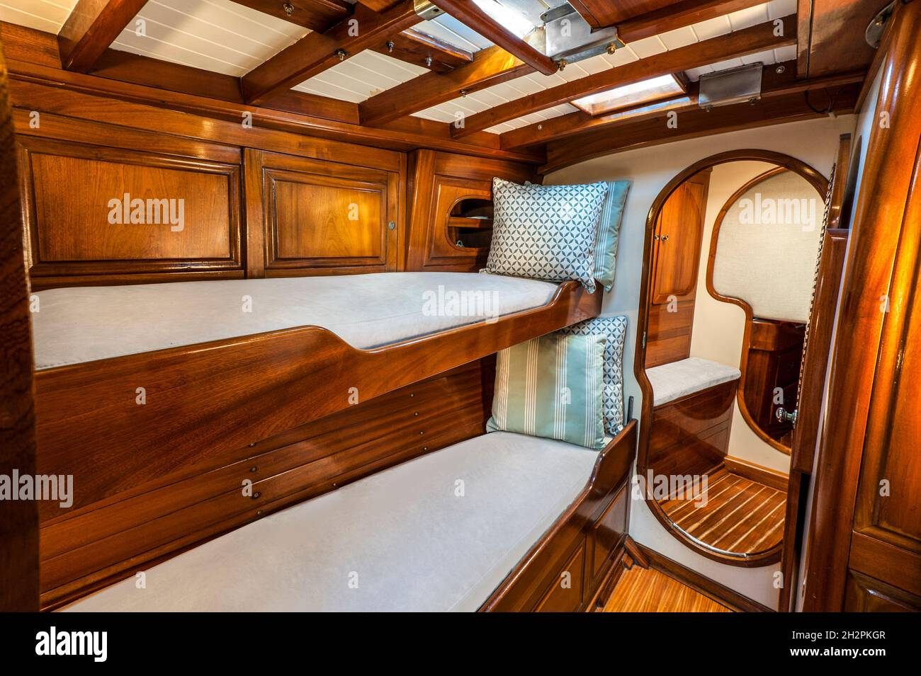 Sailing Boat Bunks Interior Yacht Classic Traditional Wooden Panelled ... for From Bunk to Bliss Your Guide to Sailboat Interior Renovation